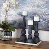 Cassiopeia Blue Glass Candleholders Set/3 thumbnail 2