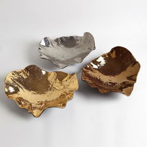 Online Designer Home/Small Office Wave Platter-Gold Crackle