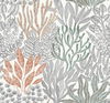 Coral Leaves Coral Black Wallpaper, by York Wall, 27' length x 2'3" width x 0.02" depth thumbnail 1