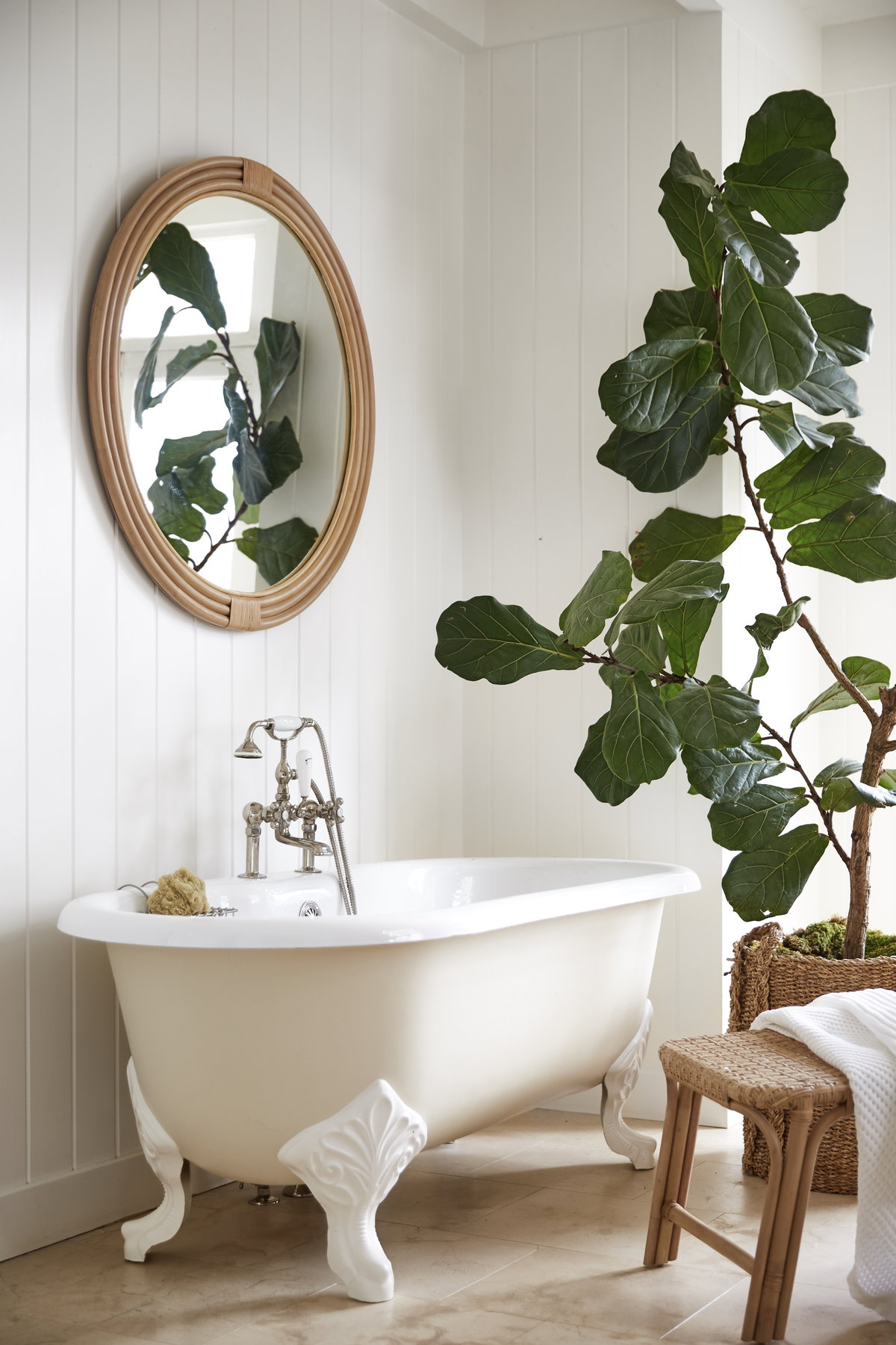 Pelicano Large Round Mirror, by Woven, 39.75" diameter x 1.5" depth View 2
