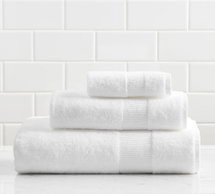 Online Designer Bathroom Resort Organic Cotton Towel, White, Set of 3