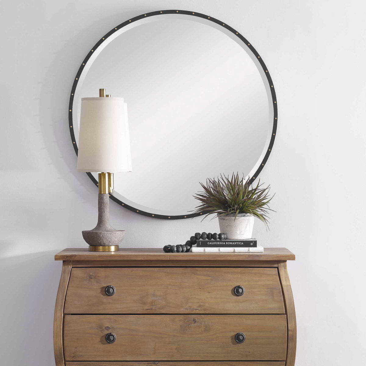 Volongo Stone Ivory Buffet Lamp, Table Lamp by Uttermost, 10" width x 31" height x 10" depth View 2