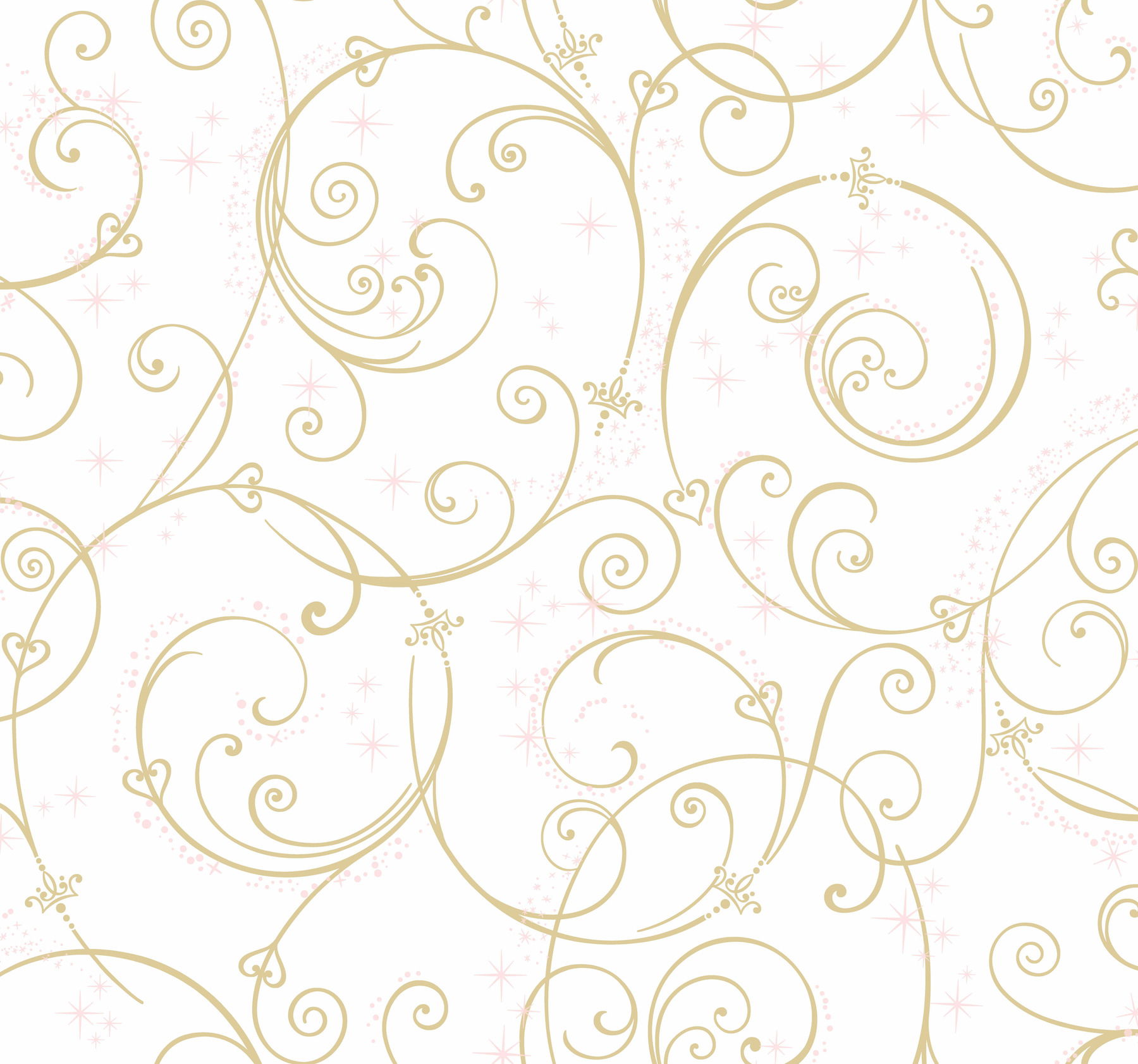 Disney Princess Perfect Scroll Gold Glitter Wallpaper large image 