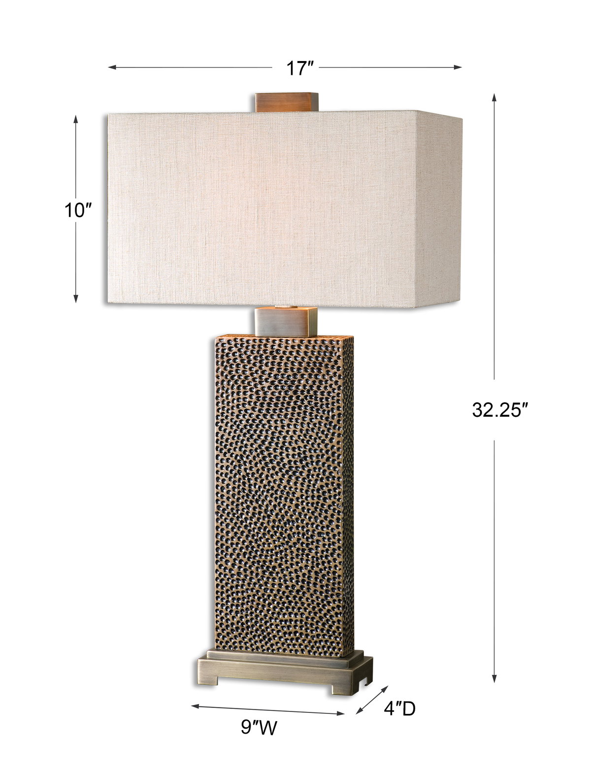Canfield Coffee Bronze Table Lamp, by Uttermost, 17" width x 32.25" height x 10" depth View 3