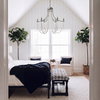 Selma White Wood Bead and Metal Chandelier, by Mercana, 37.8" length x 33.27" width x 96.85" height thumbnail 3