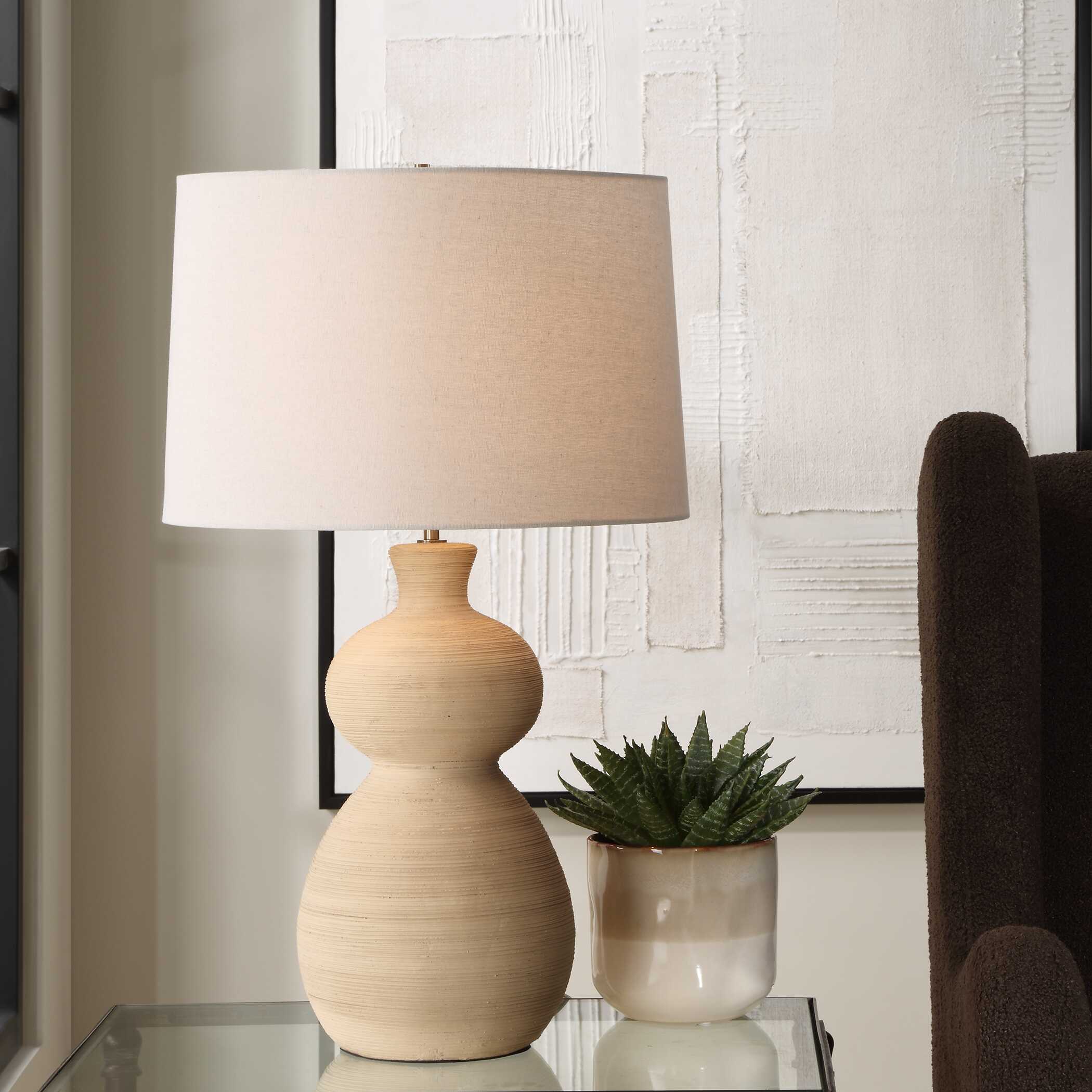 Pueblo Fired Clay Table Lamp, by Uttermost, 17" width x 28" height x 17" depth View 2