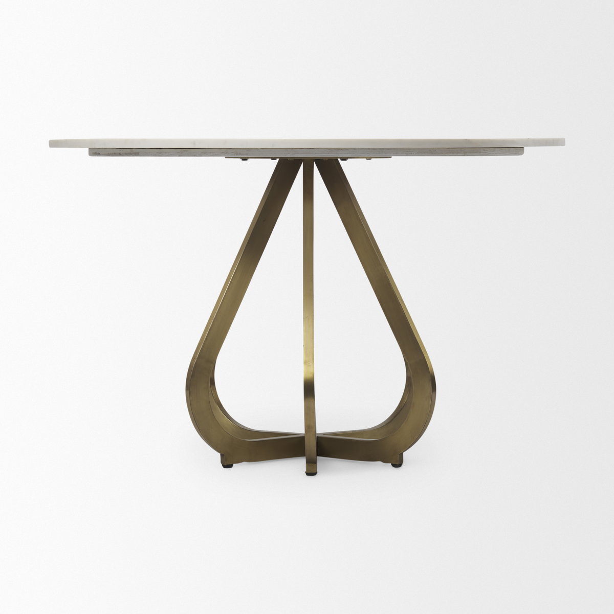 Laurent 48'L x 48'W Dining Table | Modern | White Marble & Gold Metal | Seats 4, by Mercana, 48" length x 48" width x 30.25" height View 6