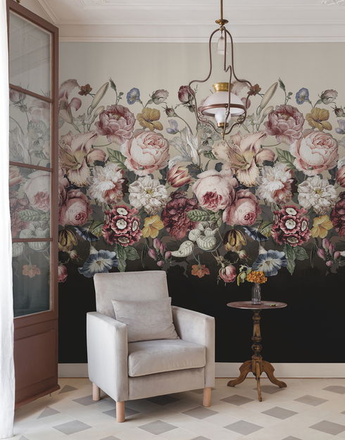 Rachel Rose Taupe Wall Mural