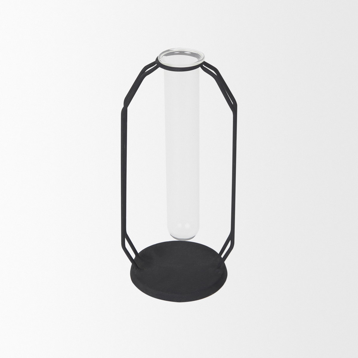 Aria 4.3L x 3.9W x 9.6H Metal and Glass Decorative Accent, Decorative Object by Mercana, 4.53" length x 3.94" width x 9.65" height View 5