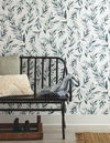 Magnolia Home Olive Branch Teal Peel & Stick Wallpaper, by York Wall, 20' length x 1'8.5" width x 0.02" depth thumbnail 2