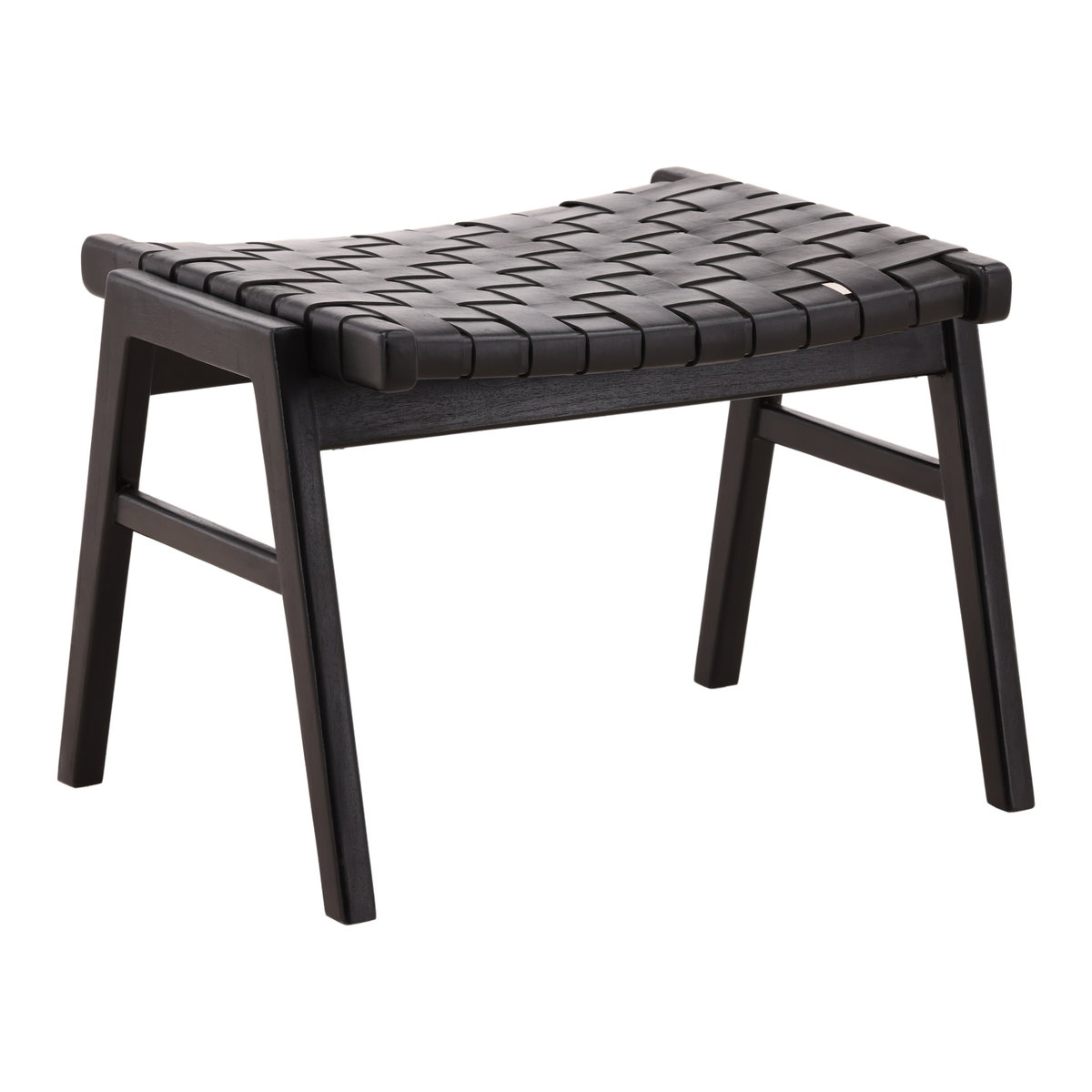 Luisa Ottoman Black, by Dovetail, 24.2" width x 18" height x 20" depth View 1