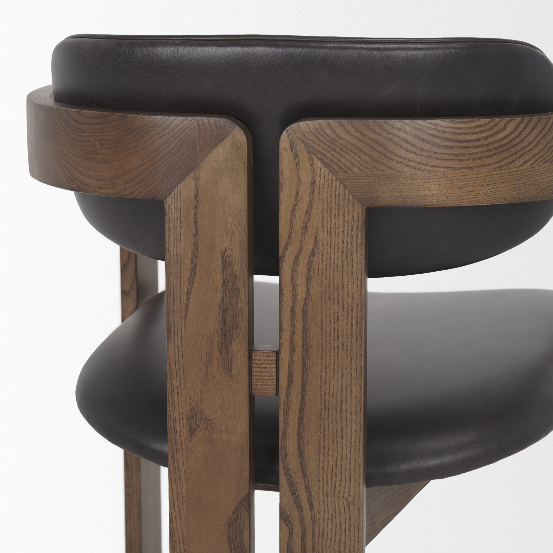 Shiro Medium Brown with Espresso Brown Leather Dining Chair large image 
