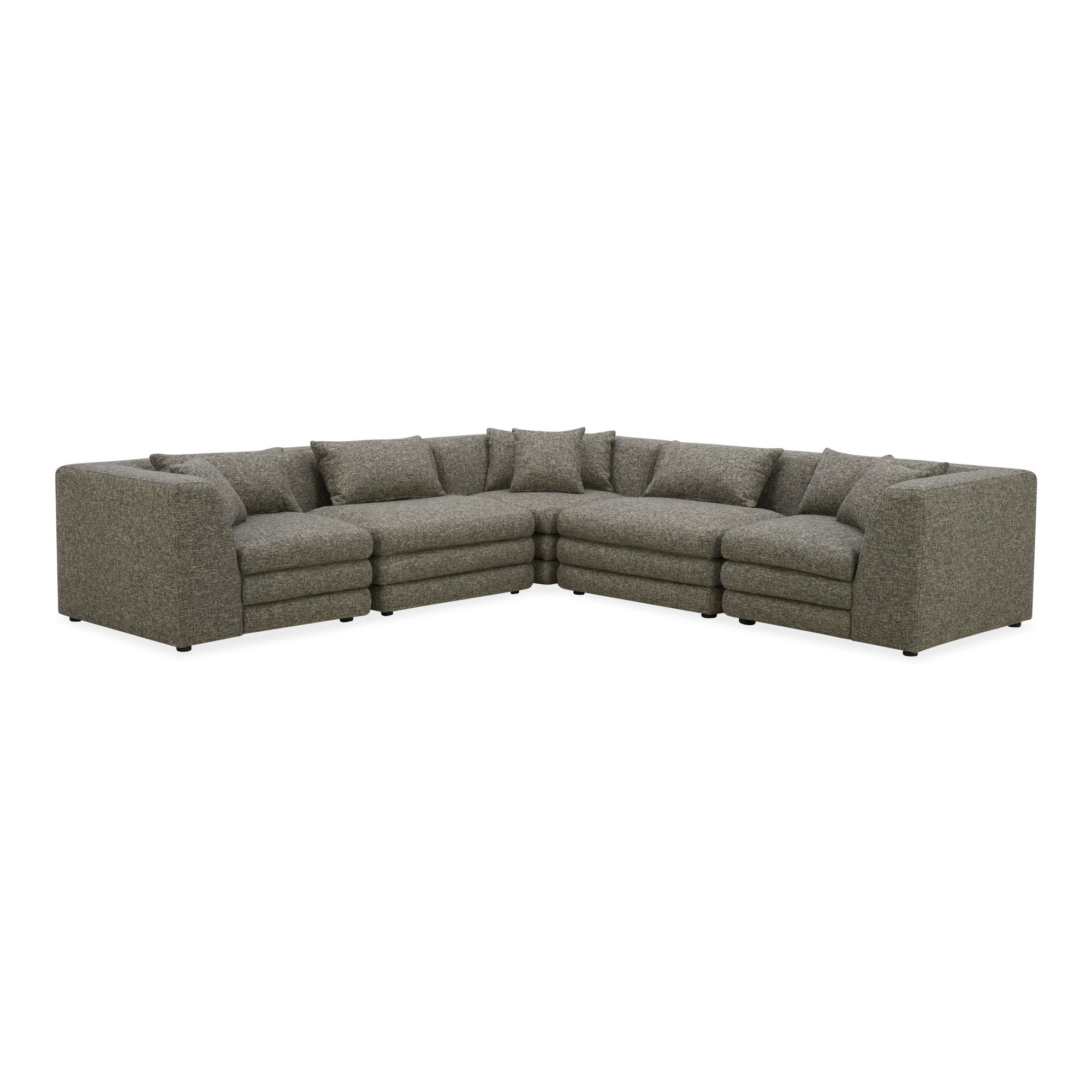 Lowtide Classic L-shaped Modular Sectional Stone Tweed large image 