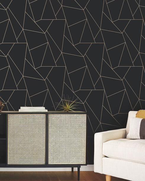 Nazca Black & Gold Wallpaper