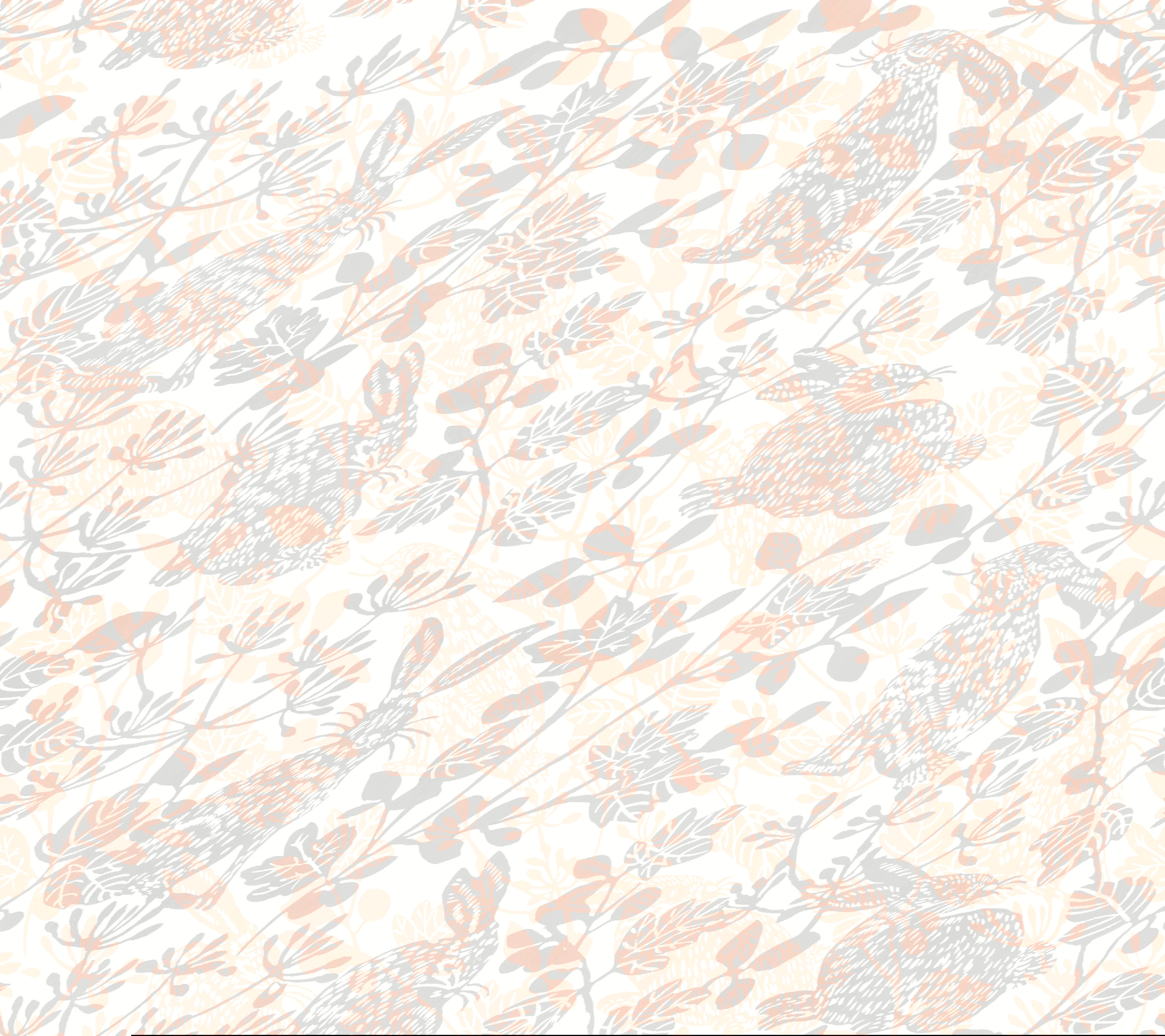 Botanical Bunnies Pink Peel & Stick Wallpaper large image 