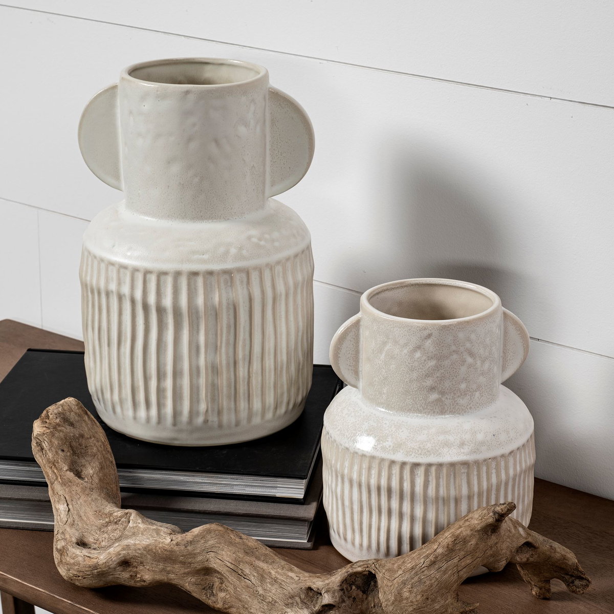 Judy Large Eggshell Ceramic Vase, by Mercana, 7.87" length x 7.87" width x 12.01" height View 5