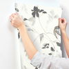 Linden Flower Black Wallpaper, by York Wall, 33' length x 1'8.5" width x 0.02" depth thumbnail 5