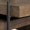 Maddox Set of 2 Brown Solid Wood Top Black Metal Base Nesting Coffee Tables thumbnail 9