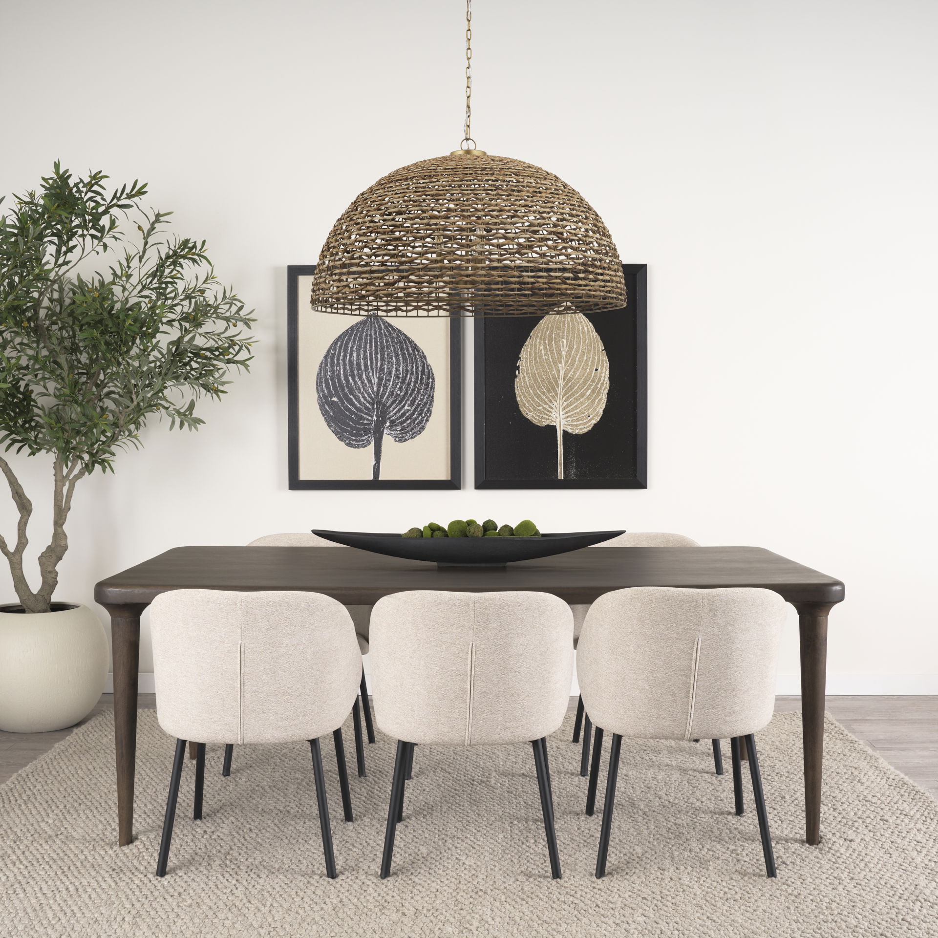 Suvan 84L Medium Dark Brown Rectangular Wood Dining Table large image 
