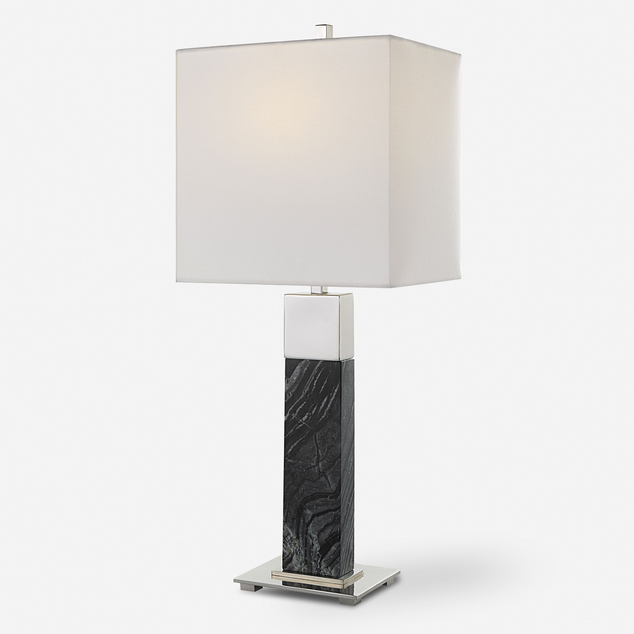 Pilaster Black Marble Table Lamp large image 