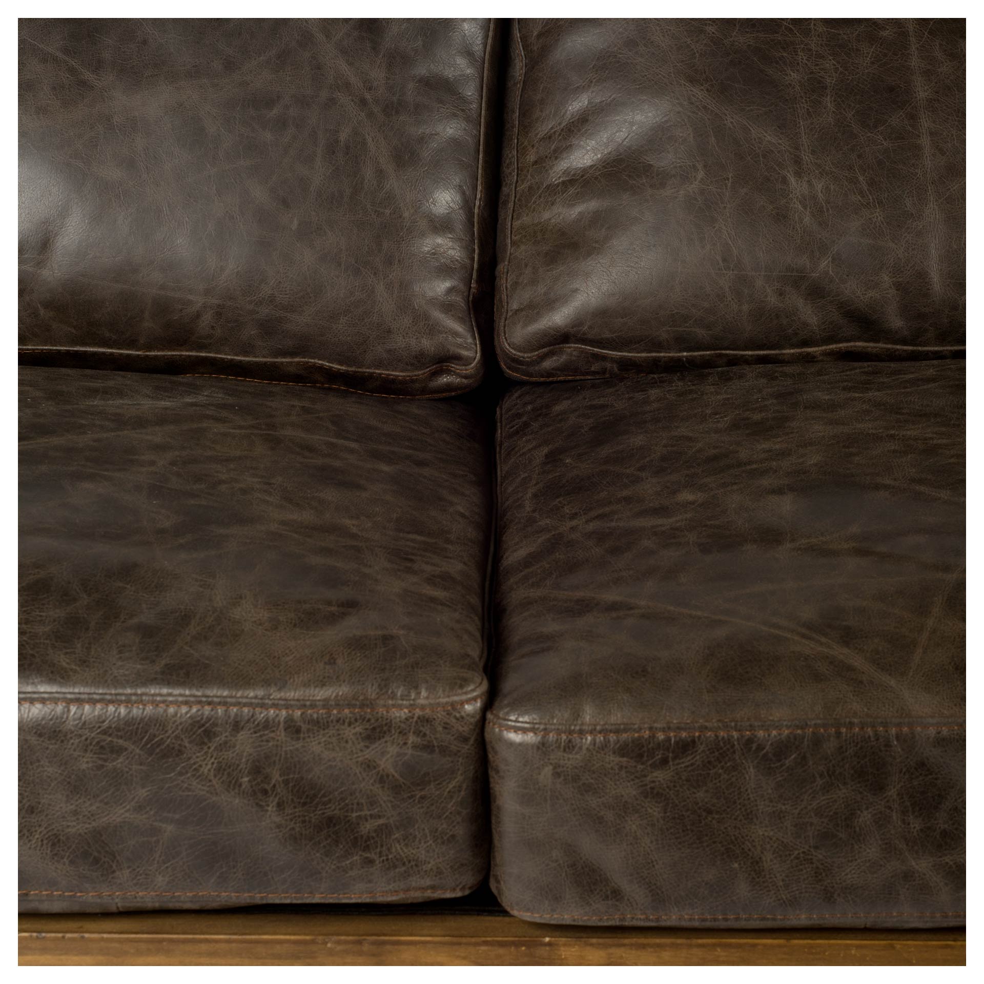 Colburne II 96' Brown Leather Three Seater Sofa large image 