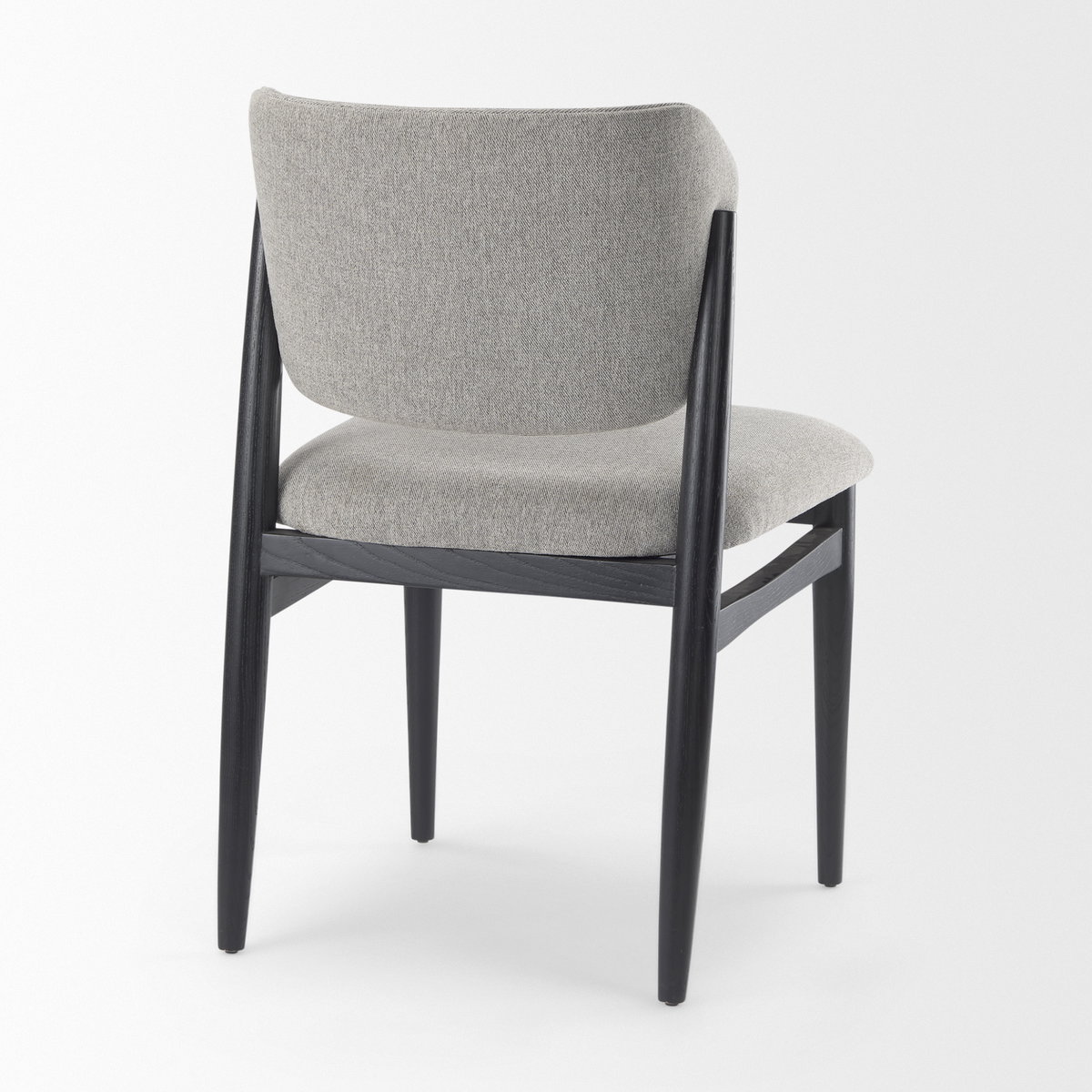 Cline Curved Back Dining Side Chair | Gray Fabric with Black Wood, Dining Chair by Mercana, 20.87" length x 23.03" width x 31.89" height View 10