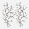 Silver Branches Wall Art Set/2, Sculptural Wall Art by Uttermost, 20" width x 36.75" height x 3" depth thumbnail 1