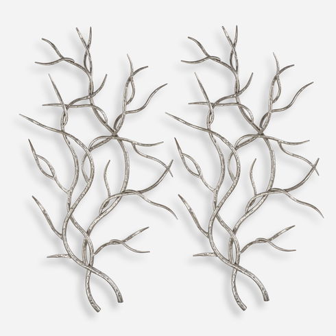 Silver Branches Wall Art Set/2