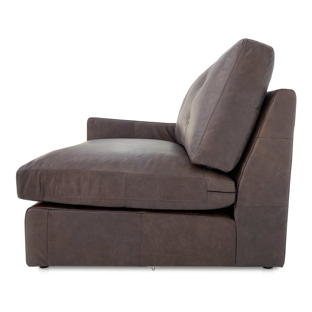 Thurlow Left Arm Facing Chair Espresso Brown Leather, Sectional Sofa by Moe's Home, 44" width x 33" height x 39" depth View 3