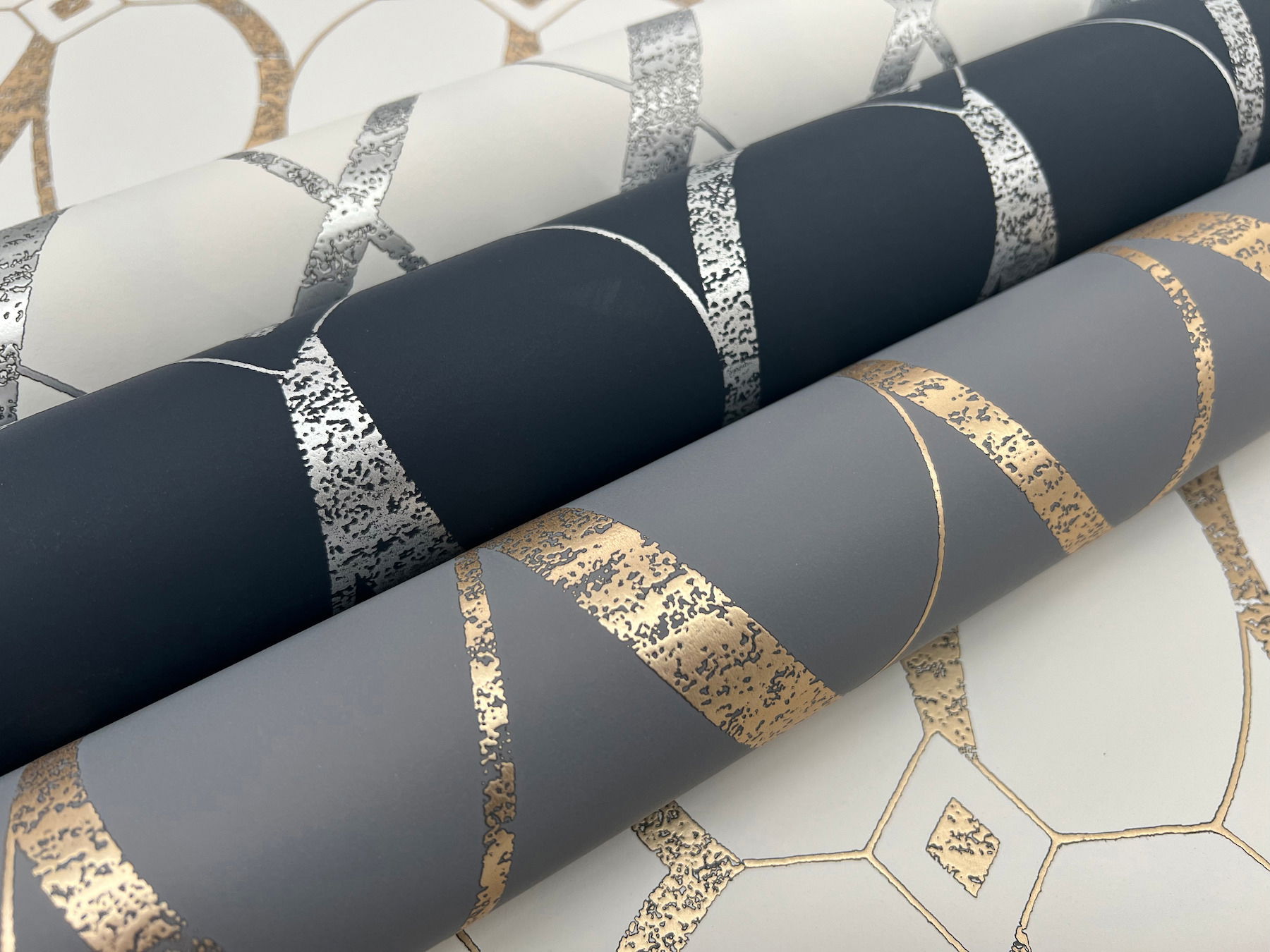 Graceful Geo Cream & Gold Wallpaper large image 