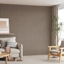 Online Designer Bedroom 4PC x 106" x 12.6" 3D Acoustic/Sound proof Wood Slat Wall Panels (Set of 4/37.1 sq. ft.) (Set of 4)