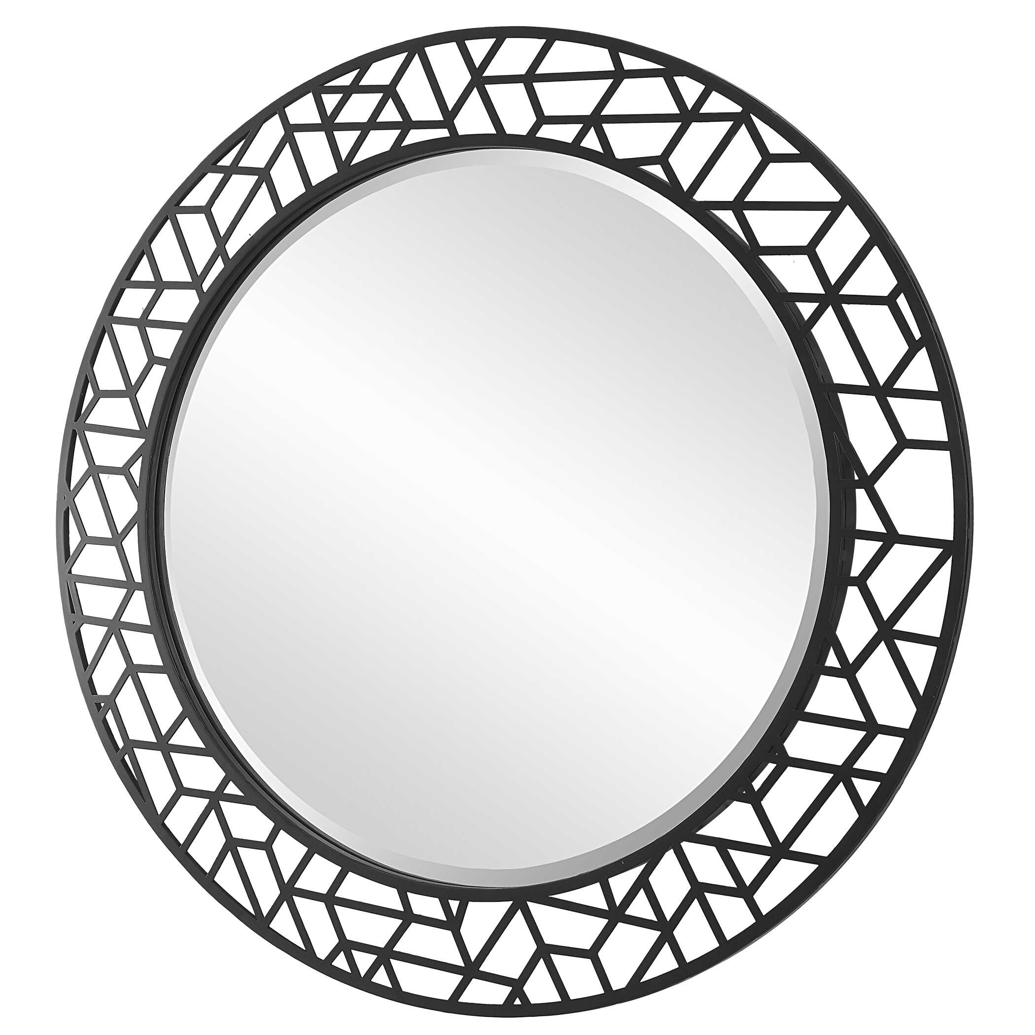 Mosaic Metal Round Mirror, by Uttermost, 40" width x 40" height x 1.12" depth View 5