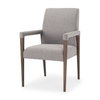 Palisades Curved Back Dining Side Chair | Grey Fabric with Brown Wood, Dining Chair by Mercana, 23.75" length x 28" width x 36" height thumbnail 1
