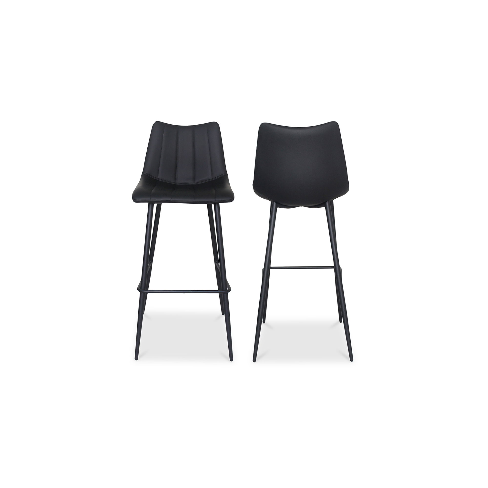Alibi Barstool Matte Black - Set Of Two, Counter & Bar Stool by Moe's Home, 17.7" width x 41.5" height x 20" depth View 2