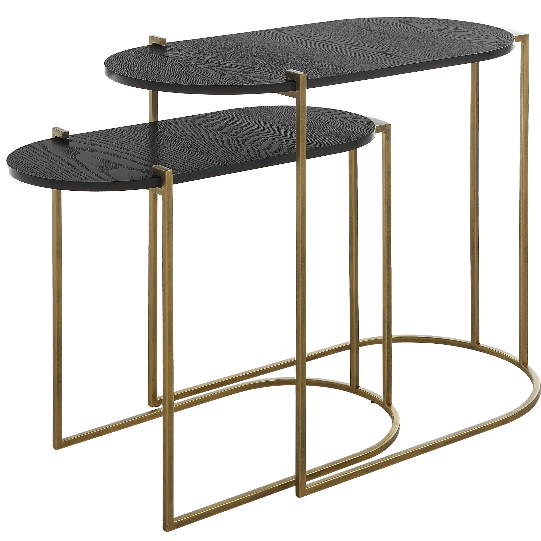 Aztec Wood Nesting Tables Set/2 large image 