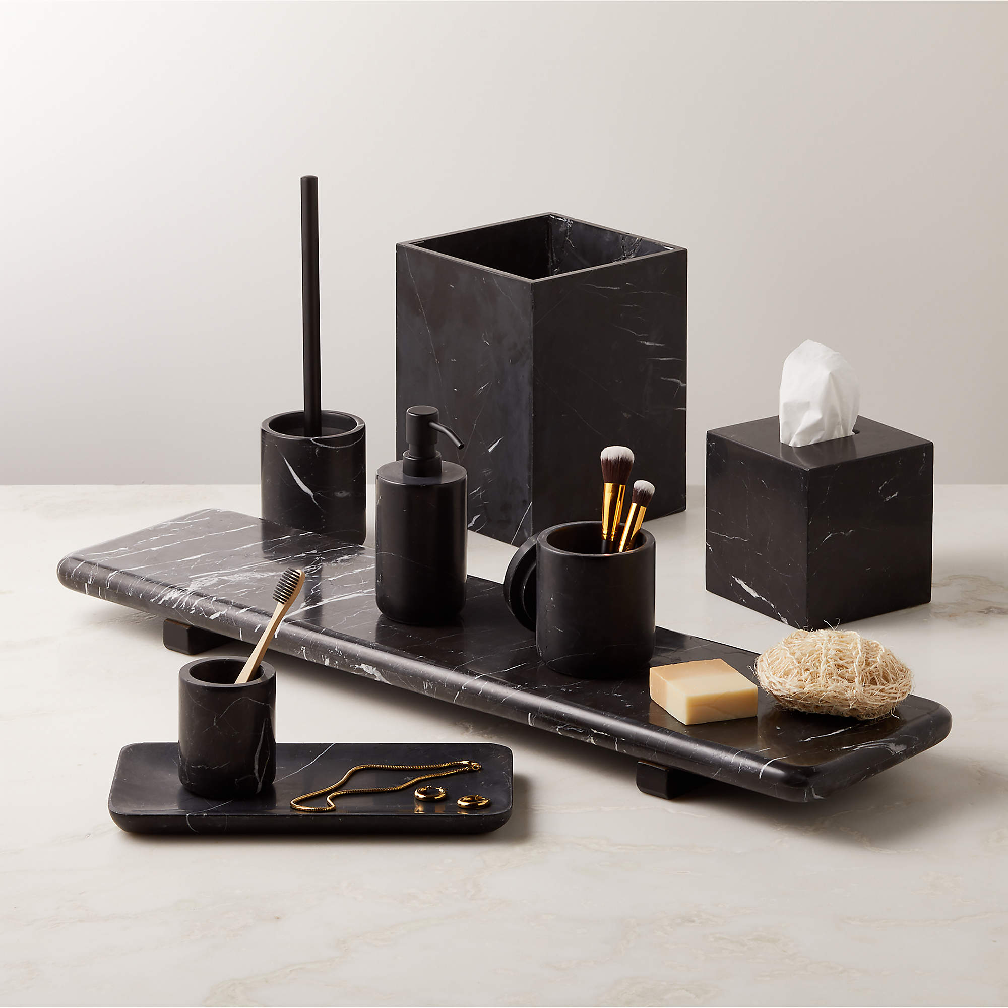 Online Designer Living Room Nexus Black Marble Bath Accessories