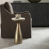 Torin Marble & Brass Drink Table, Side & End Table by Uttermost, 12" width x 22" height x 12" depth thumbnail 2