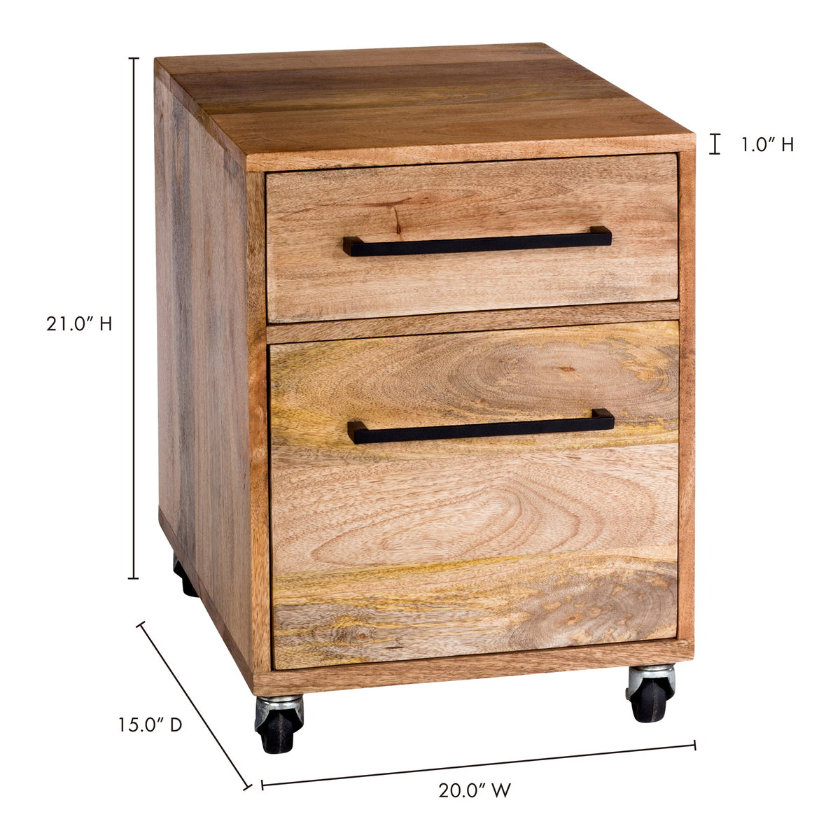 Colvin Filing Cabinet Natural, File Storage by Moe's Home, 15" width x 20" height x 20" depth View 4
