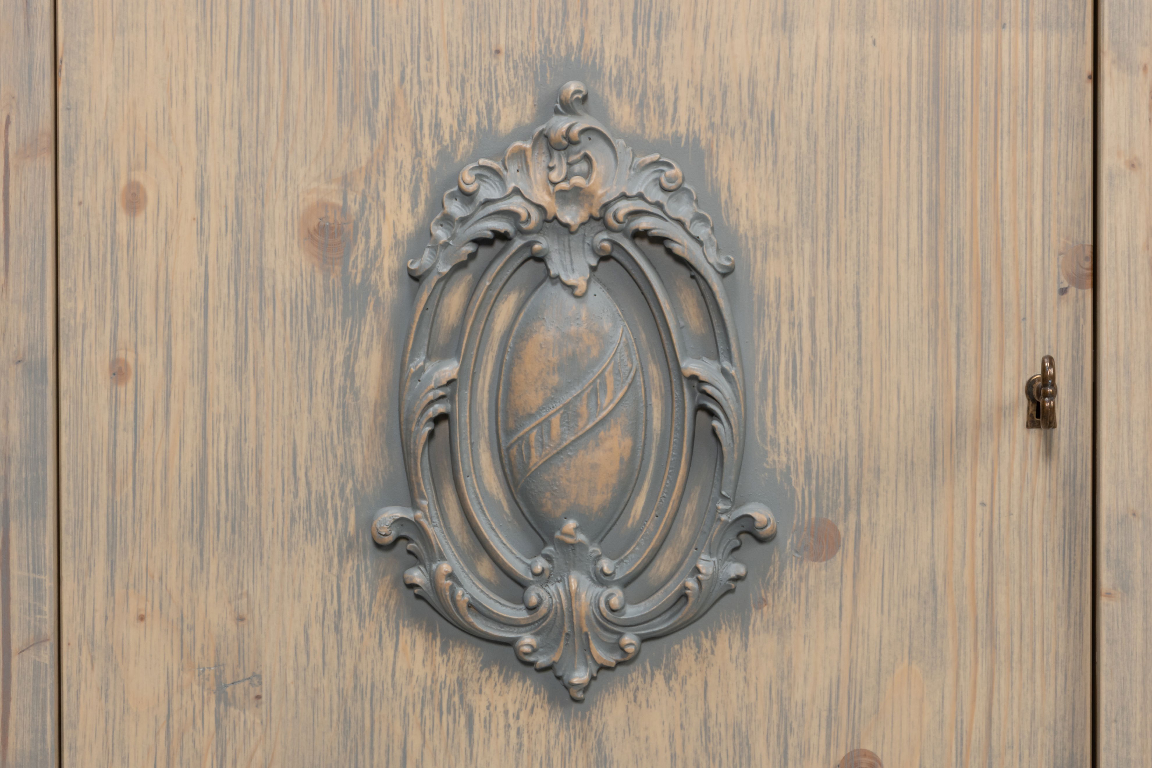 Crested Wall Cabinet,Carmine Legno Tran, Cabinets & Sideboard by Sarreid, 96" length x 18" width x 39" height View 12