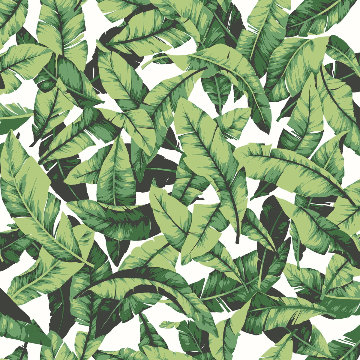 Palm Leaf Green Peel & Stick Wallpaper, by York Wall, 16'6" length x 1'8.5" width x 0.02" depth