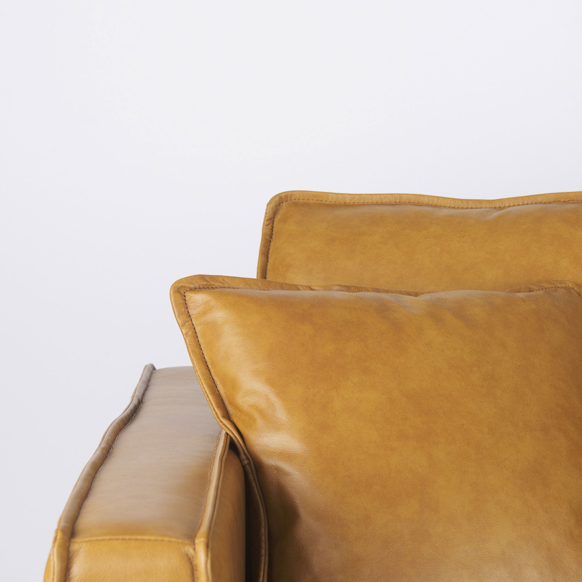 D'Arcy 88.0L x 37.0W x 34.0H Tan Leather Sofa large image 
