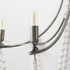 Selma White Wood Bead and Metal Chandelier, by Mercana, 37.8" length x 33.27" width x 96.85" height thumbnail 9