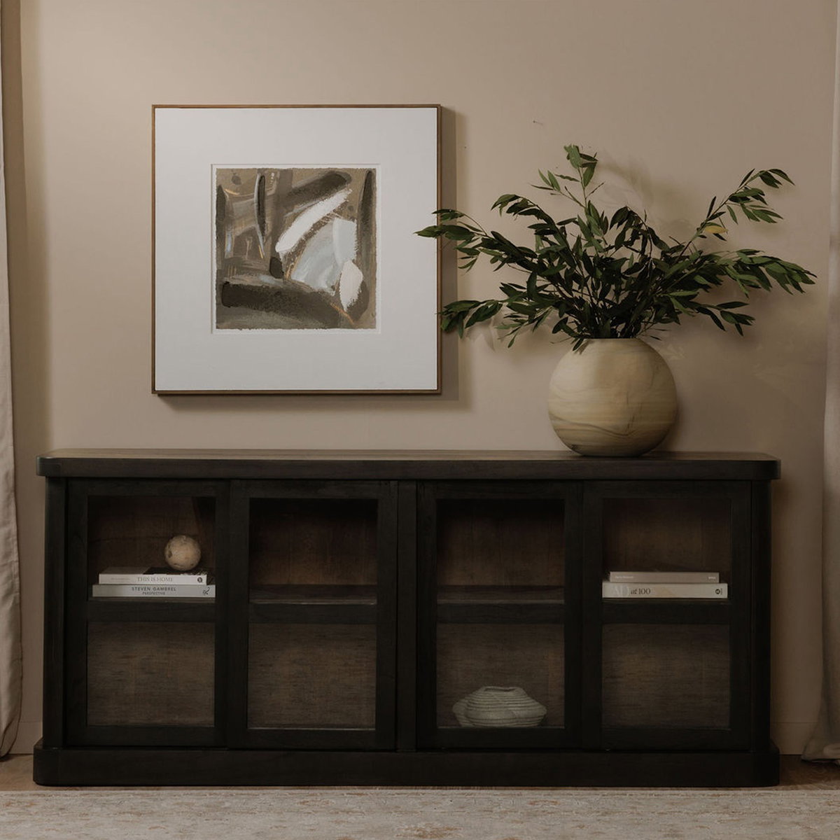 Mona Sideboard Black, Cabinets & Sideboard by Moe's Home, 78" width x 33.5" height x 21" depth View 10