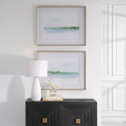 Green Ribbon Coast Framed Prints Set/2