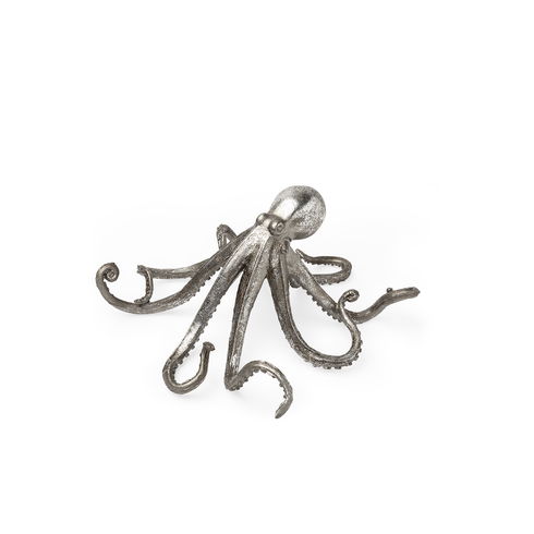 Strafford Small 10L x 9W Silver Resin Octopus