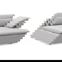 Online Designer Bedroom Harmony Modular Right Arm Chaise, Down, Performance Coastal Linen, Frost Gray