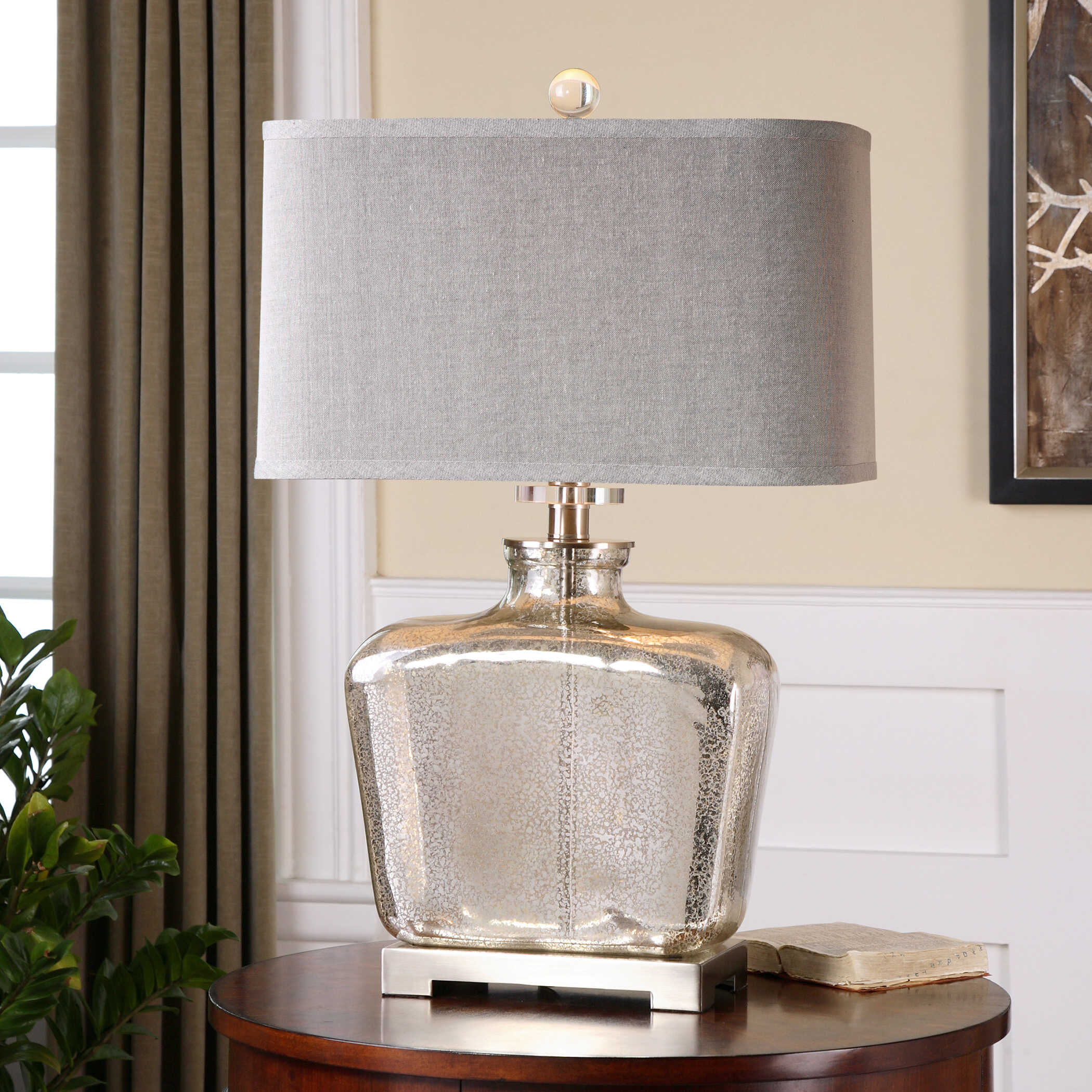 Molinara Mercury Glass Table Lamp, by Uttermost, 18" width x 28" height x 10" depth View 2