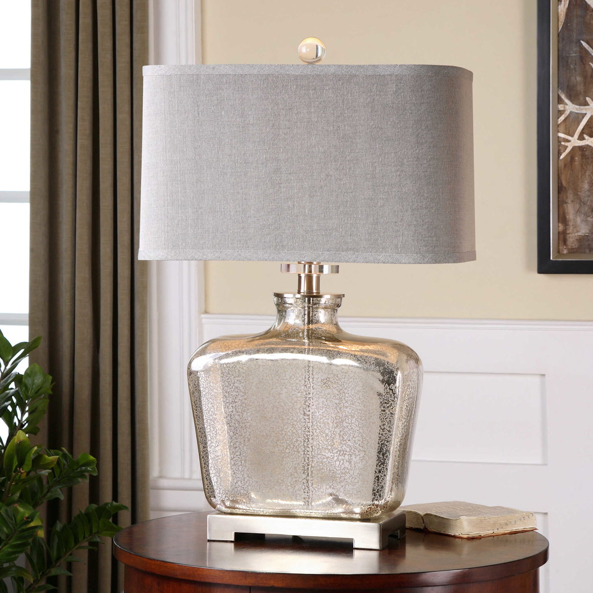 Molinara Mercury Glass Table Lamp, by Uttermost, 18" width x 28" height x 10" depth View 2