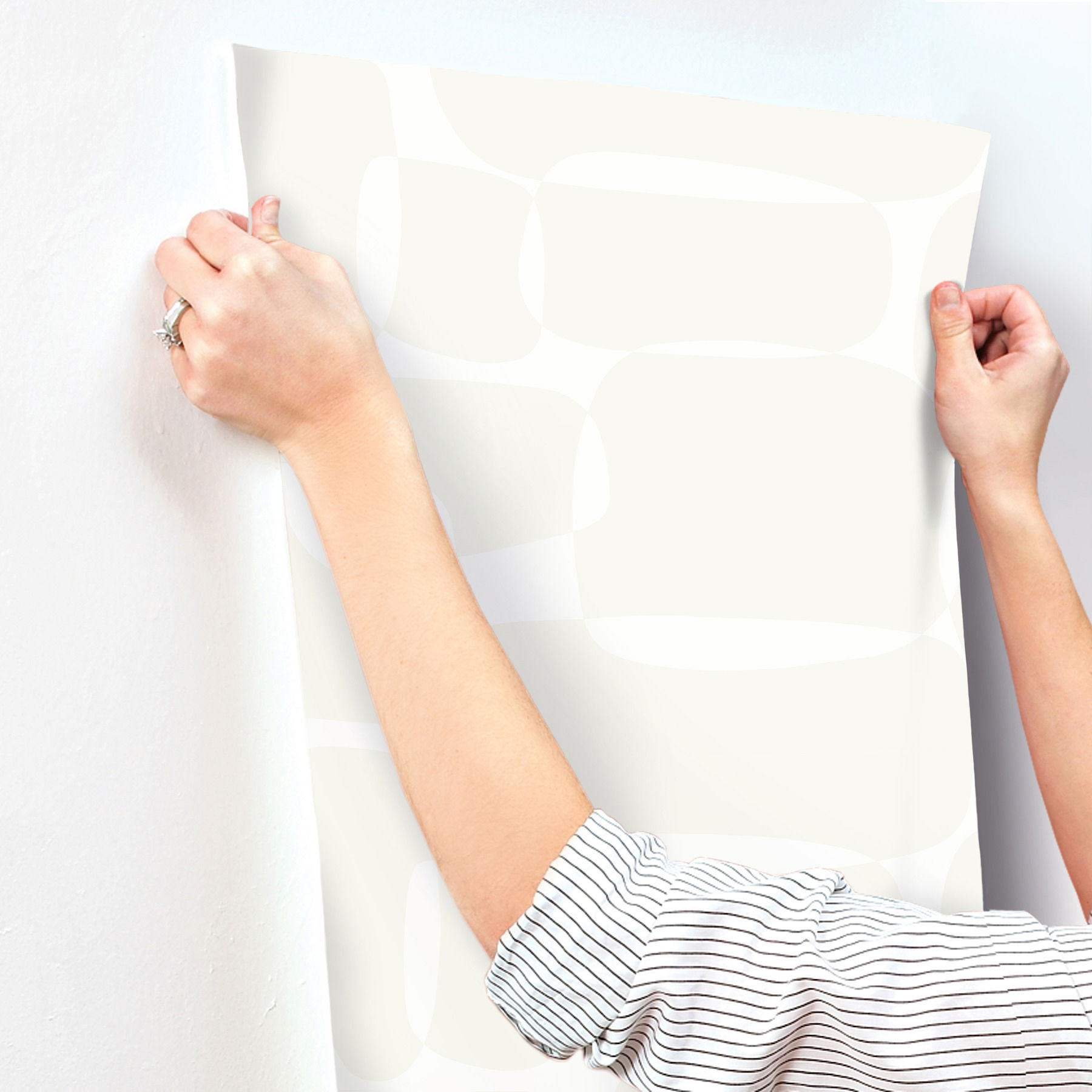 Block White & Ivory Wallpaper large image 
