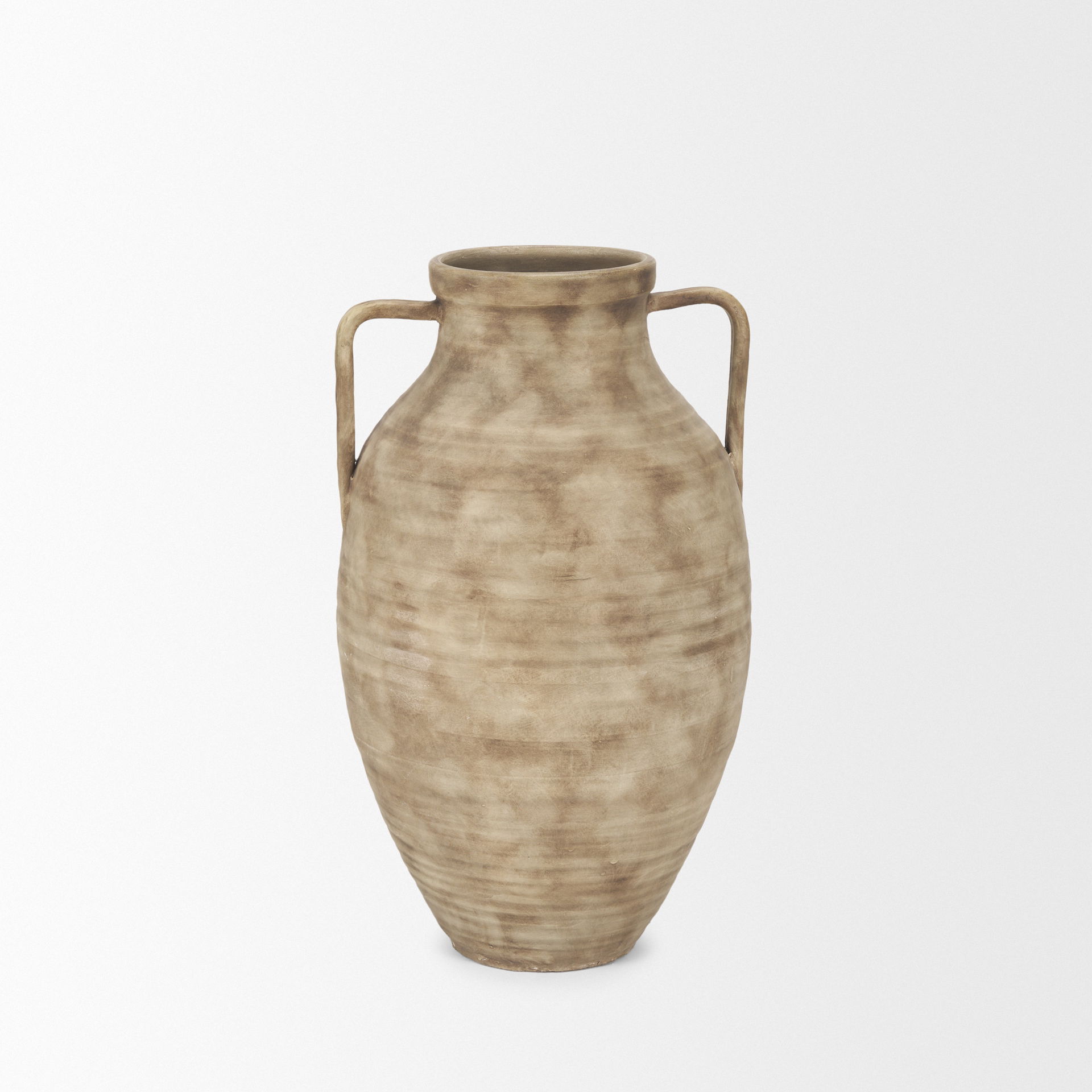 Tulsi Small Matte Earth Brown Ceramic Floor Vase large image 